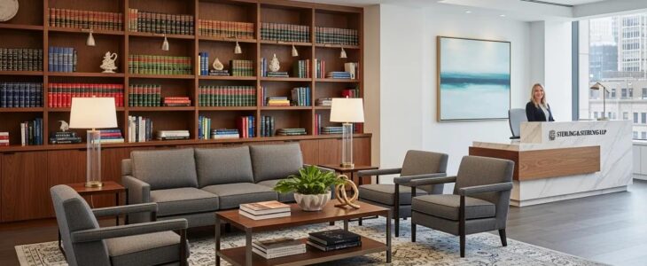 Modern law office reception area representing Laborde Legal Group's professional services